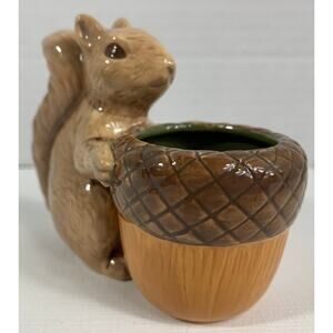 VTG 3 Inch Tall Ceramic Squirrel Planter or Toothpick Holder